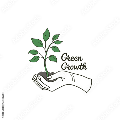 Hand holding plant logo 