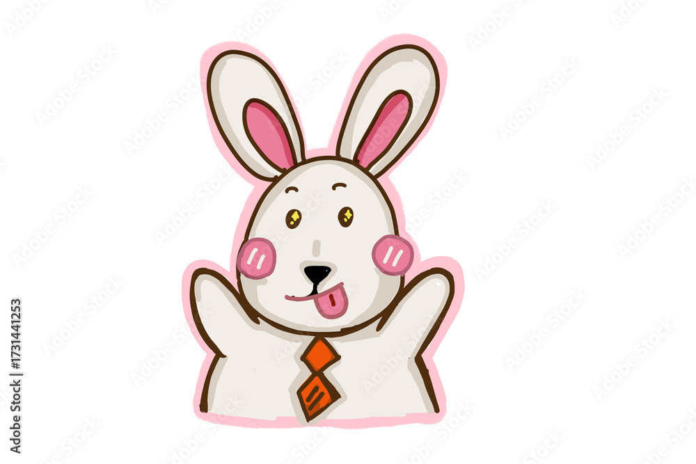 Obraz premium A cute little bunny with funny face 