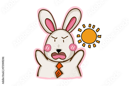 A cute little bunny are anger in Sunshine 