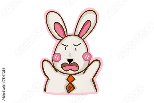 A little bunny in anger face 