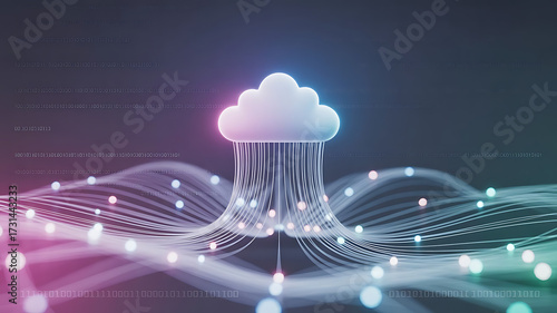 Cloud Connect Data Flow and Storage Architecture Depiction Highlighting Secure Cloud Connectivity, Data Transmission, Distributed Storage Systems, Real-Time Synchronization, and Scalable Information
