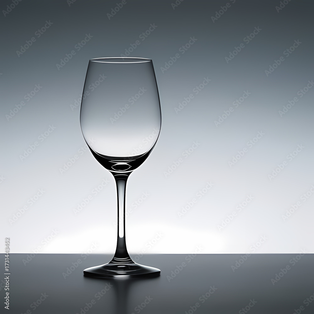 Obraz premium Minimalist background with a single wine glass and soft gradient.