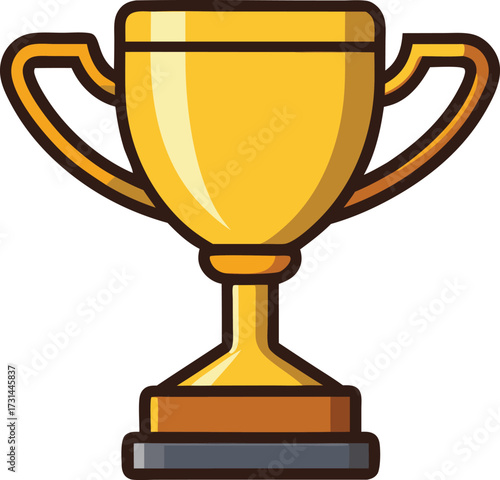Gold trophy cup isolated on white background symbolizing victory and achievement