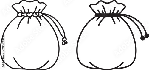 Two simple drawstring pouch silhouettes