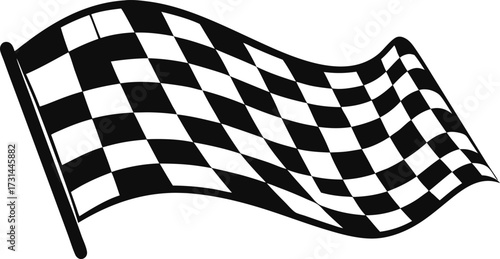 Checkered racing flag vector illustration representing speed and competition in motorsport
