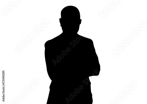 腕組みする男性のシルエット13
