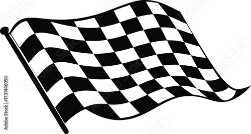 Checkered racing flag symbol of finish and victory in motorsport