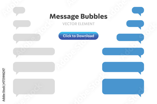 Modern message bubbles and chat interface elements for digital communication