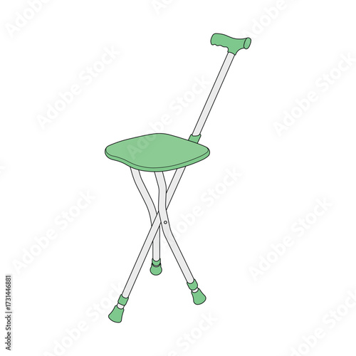 kids drawing vector illustration design folding cane chair cartoon isolated