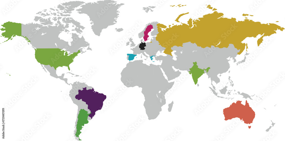 Fototapeta premium Mapped Realms: Earth in Vector Harmony