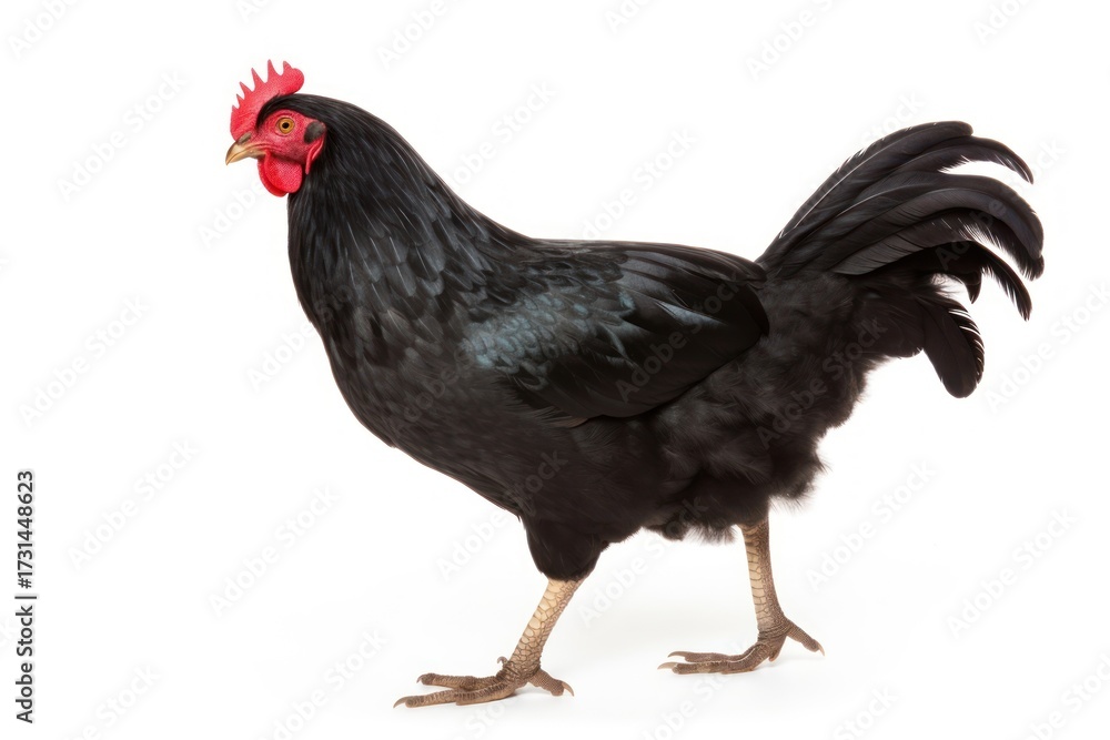 Fototapeta premium Black Hen chicken poultry animal.