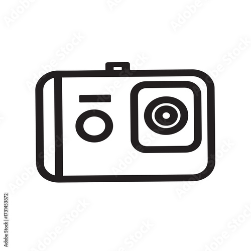 Black and white action camera icon illustration