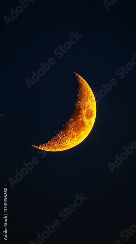 Crescent moon at night