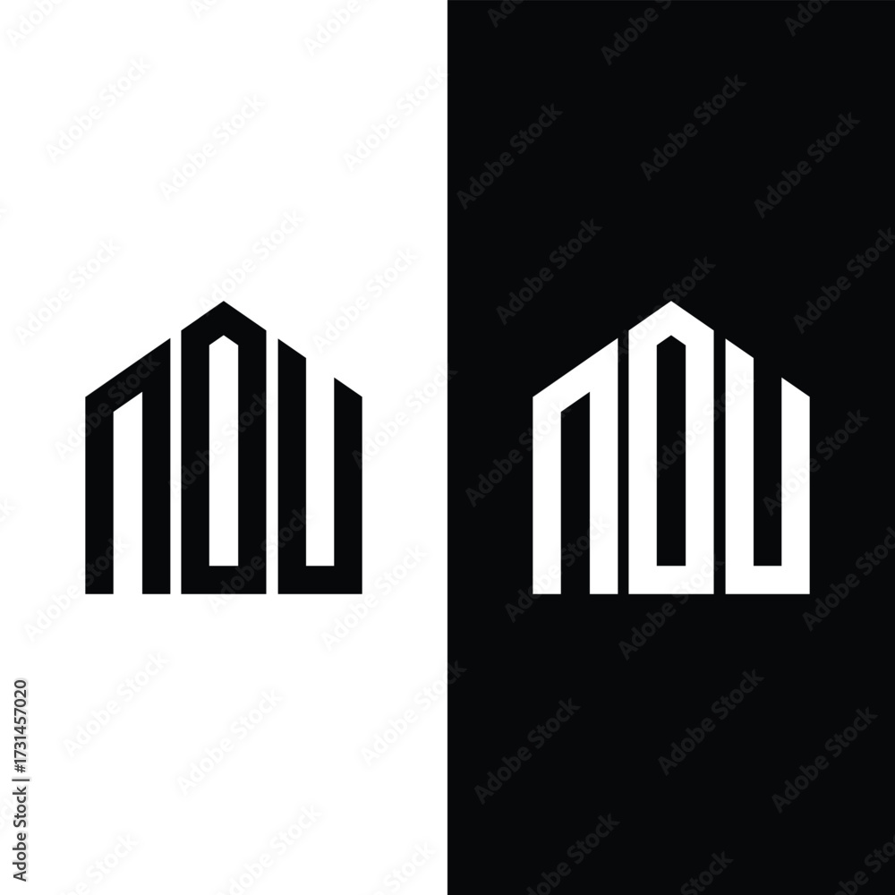 Obraz premium Creative letter NOU Logo Vector Icon Stock Vector.