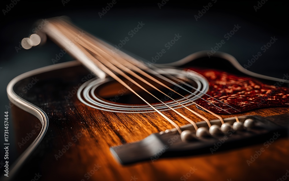 Fototapeta premium Classic Acoustic Guitar Body Close-up