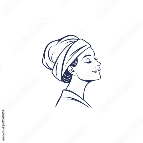 Spa logo simple Woman face logo icon vector Woman face logo