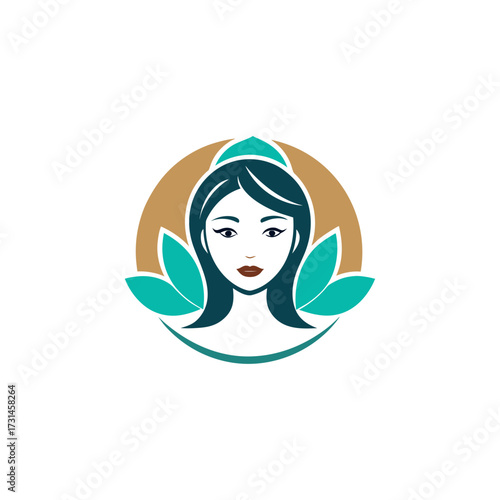 Spa logo simple Woman face logo icon vector Woman face logo