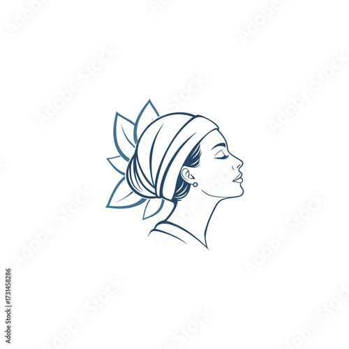 Spa logo simple Woman face logo icon vector Woman face logo