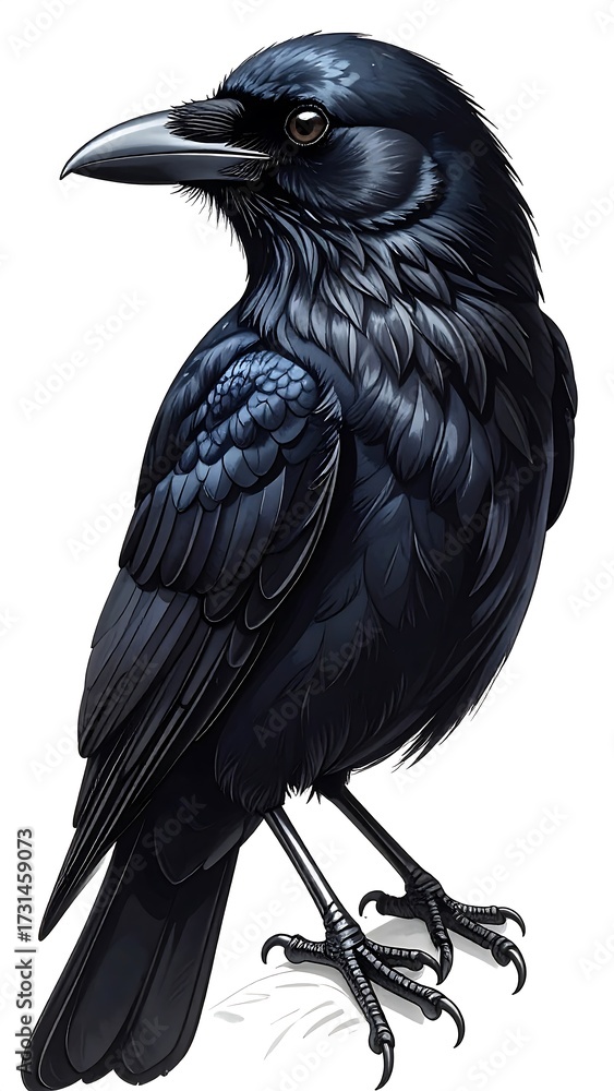 Fototapeta premium Black Raven Portrait.