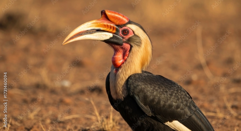 Obraz premium Close-up of a colorful hornbill