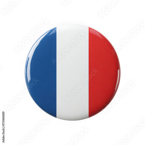 Free Download Round french flag emblem button isolated on transparent background - GFXLoad