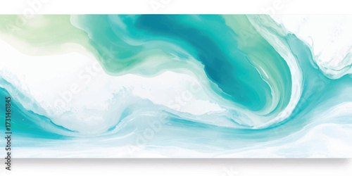 Abstract ocean view with calming pastel colors evokes serenity and peace