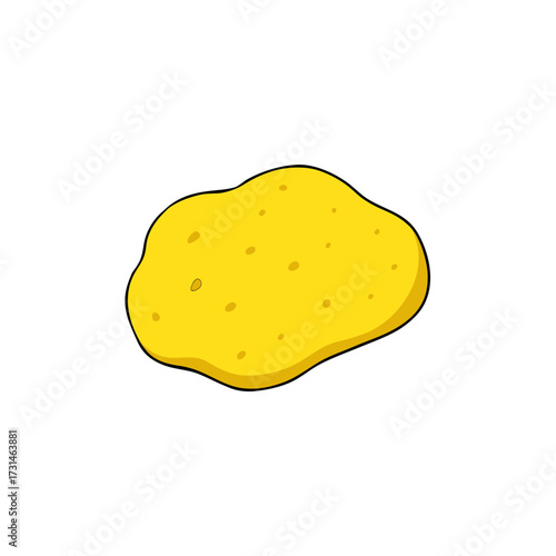 yellow sponge with porous texture flat against w