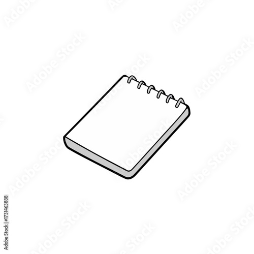 white notepad with spiral binding blank pages f