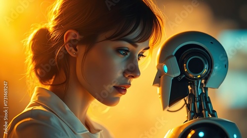 Woman  Robot AI future.