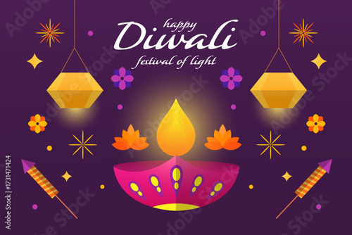 background illustration for diwali festival of light