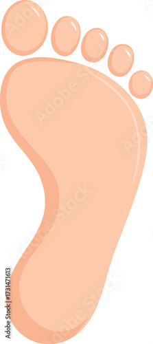 A simple yet distinct graphic representation of a human foot sole, clearly showcasing the anatomical structure from heel to toes, ideal for health, anatomy, or design-related projects