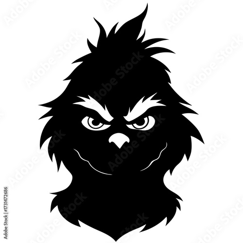 Angry Monster Face Silhouette
