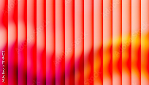 Fractal Glass Vertical Gradient Stripes Transitioning From Deep Red To Bright Orange Yellow abstract background