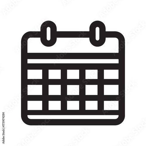 Calendar Icon Black and White Appointment Reminder, Schedule
