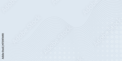 Abstract wave lines on white background whit doted. smooth