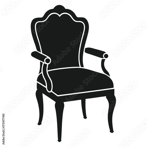 chair silhouette vector illustration on white back.eps