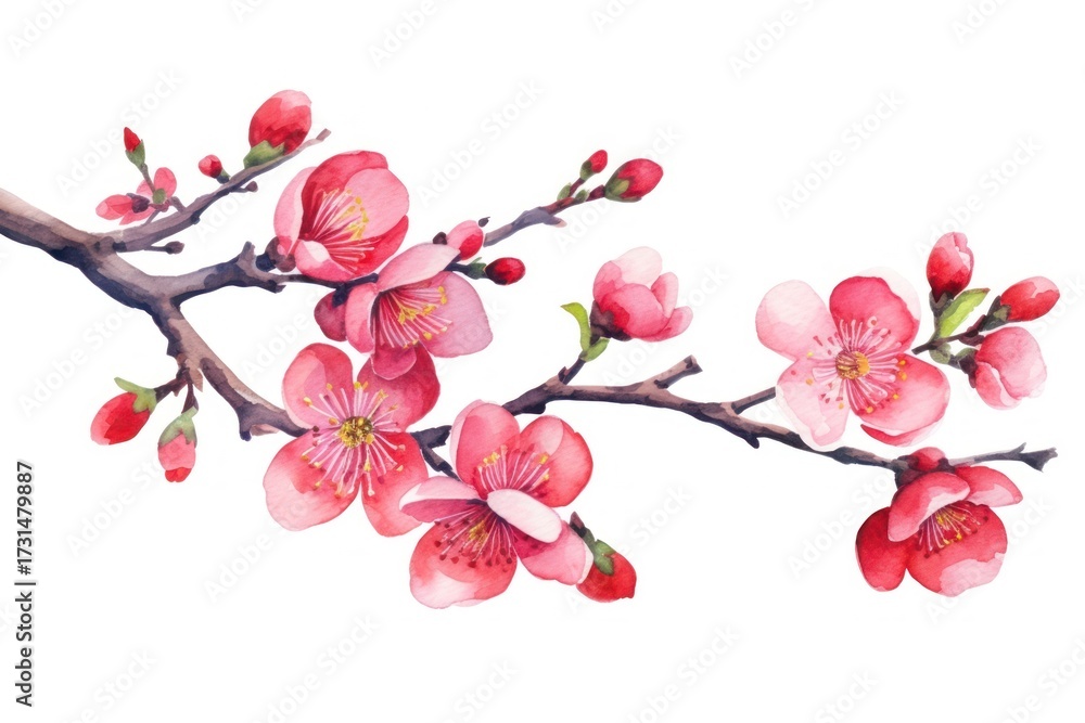 Fototapeta premium Chinese plum blossom flower plant inflorescence.