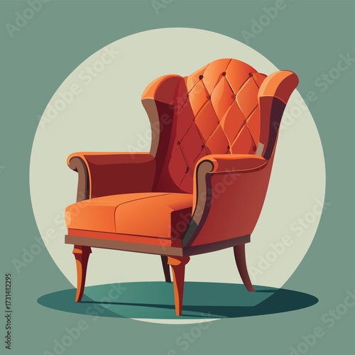 vintage armchair vector illustration on white back (1).eps
