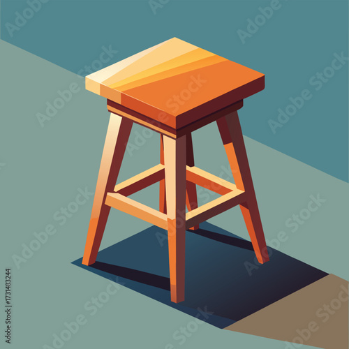 wooden stool vector illustration on white backgrou (1).eps