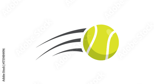 Dynamic Tennis Ball Illustration Conveying Speed and Motion for Sports Promotion and Athletic Equipment Marketing Materials.