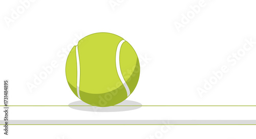 Isolated tennis ball illustration for sports promotion and game design, suitable for use in educational materials and sports-themed marketing campaigns.