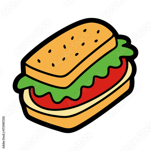 vegan sandwich vector illustration 