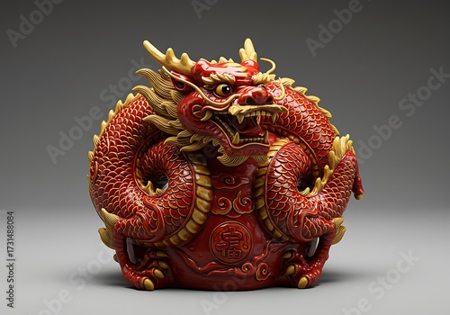 Wallpaper Mural Red dragon sculpture design Torontodigital.ca