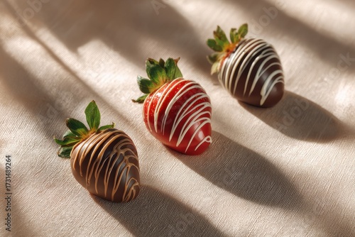 Delicious Chocolate-Covered Strawberries with Elegant Drizzle Designs