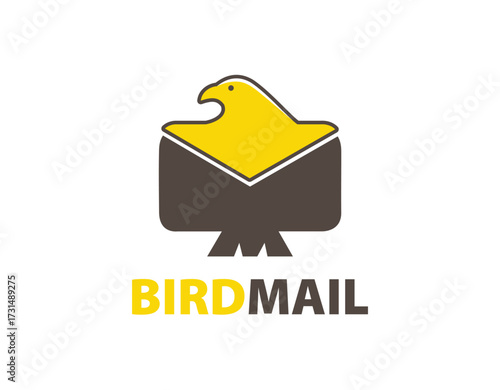Pigeon Bird Mail Concept Logo Desig