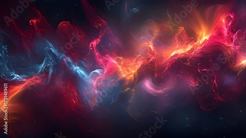 Cosmic Nebula Red and Blue Energy