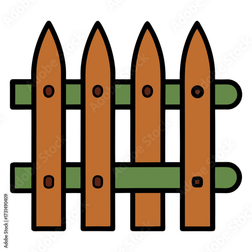 wooden fence vector illustration 