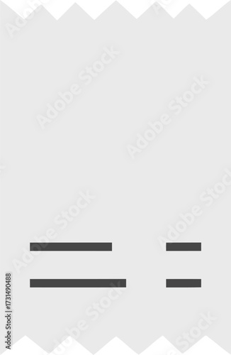 A minimalist graphic representation of a receipt with two sets of double horizontal lines.