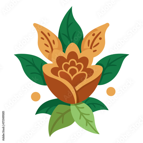 floral inspired wooden showpiece 