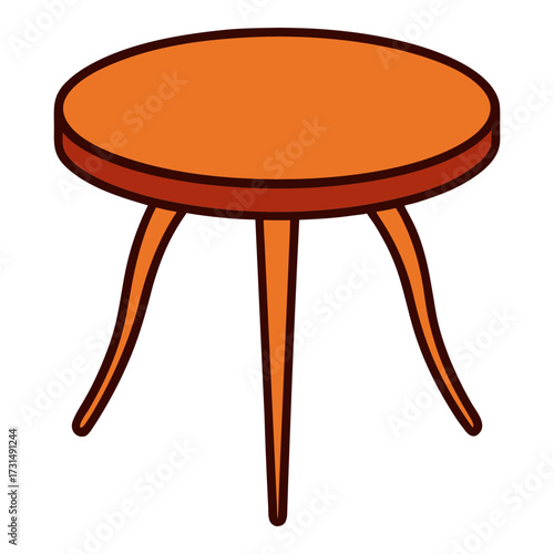 round wooden vintage table 